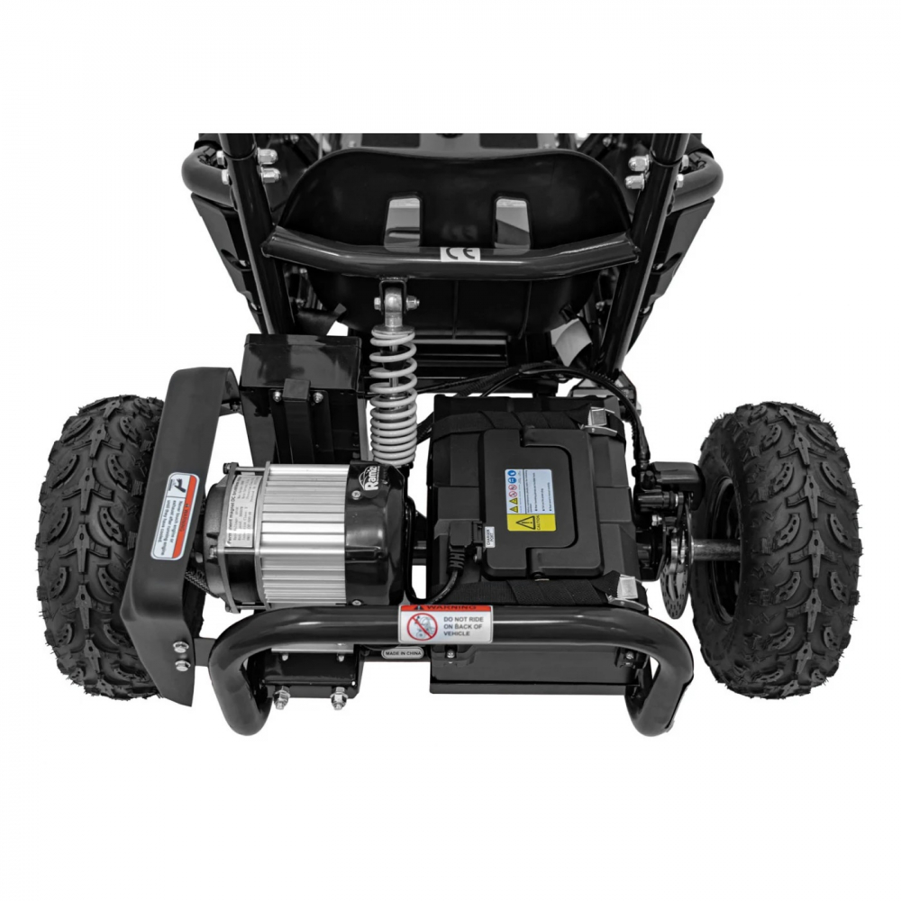 Kart electric pentru copii Gokart Maighty Black, putere 1000W48V, baterie 48V12Ah, vitexa maxima 30 kmh, scaun reglabil, frane hidraulice cu disc, amortizoare, anvelope gonflabile cu suspensii si scaun reglabil - 3