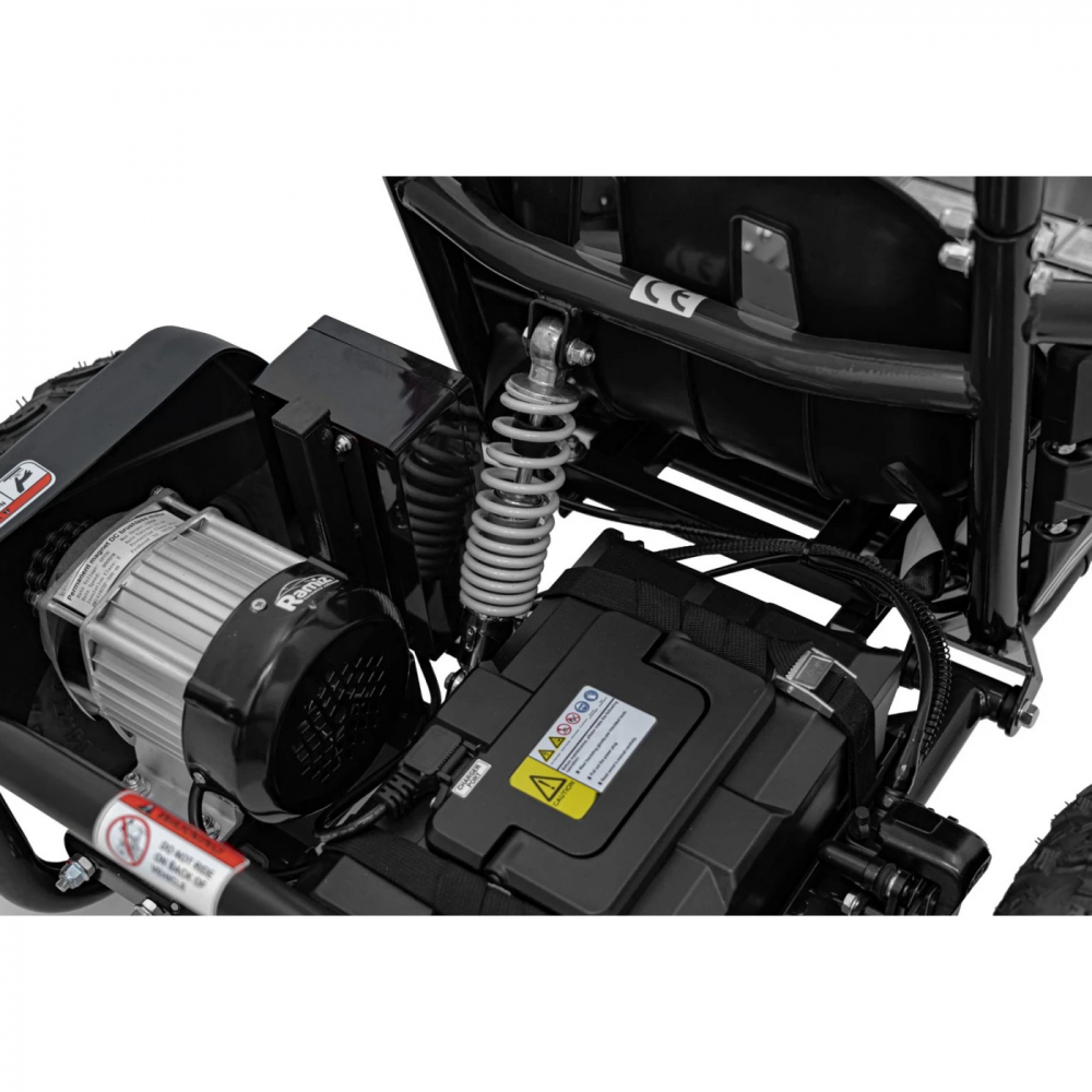 Kart electric pentru copii Gokart Maighty Black, putere 1000W48V, baterie 48V12Ah, vitexa maxima 30 kmh, scaun reglabil, frane hidraulice cu disc, amortizoare, anvelope gonflabile cu suspensii si scaun reglabil - 4