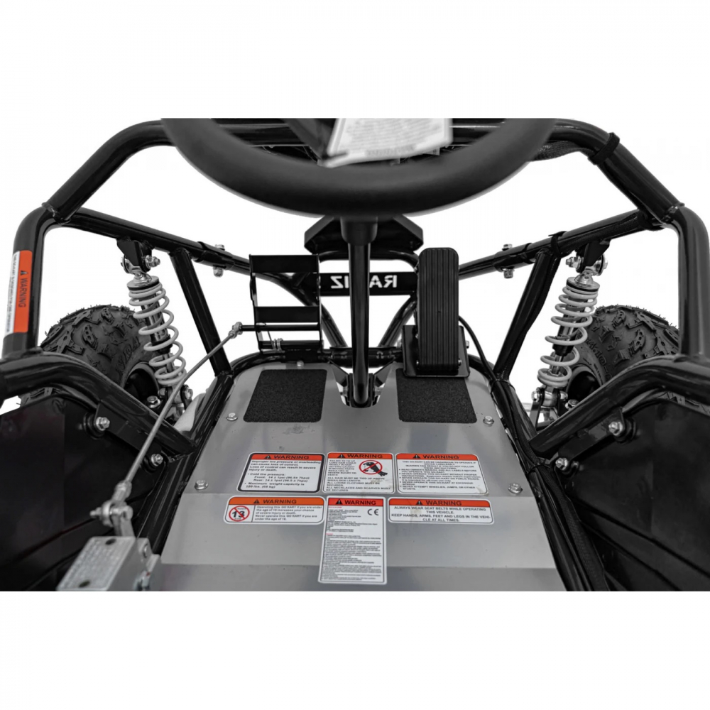 Kart electric pentru copii Gokart Maighty Black, putere 1000W48V, baterie 48V12Ah, vitexa maxima 30 kmh, scaun reglabil, frane hidraulice cu disc, amortizoare, anvelope gonflabile cu suspensii si scaun reglabil - 5