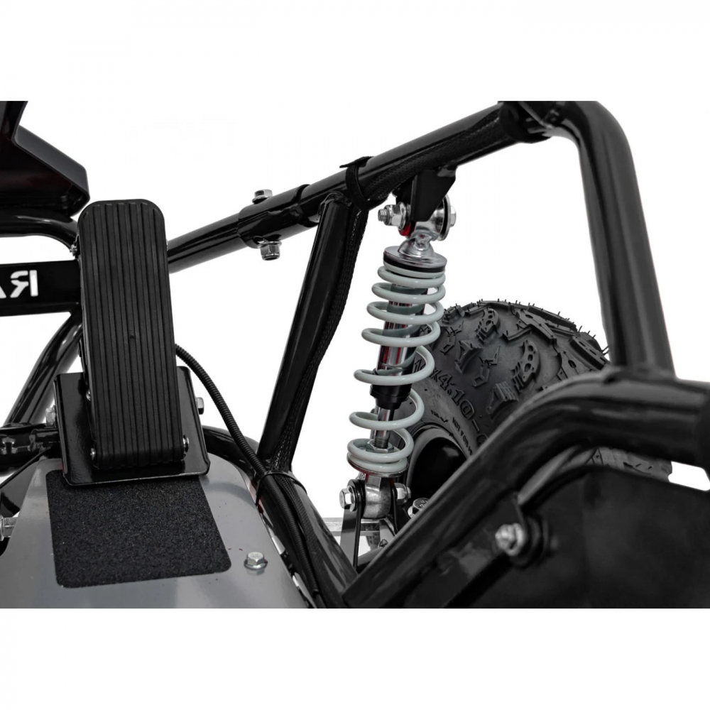 Kart electric pentru copii Gokart Maighty Black, putere 1000W48V, baterie 48V12Ah, vitexa maxima 30 kmh, scaun reglabil, frane hidraulice cu disc, amortizoare, anvelope gonflabile cu suspensii si scaun reglabil - 6