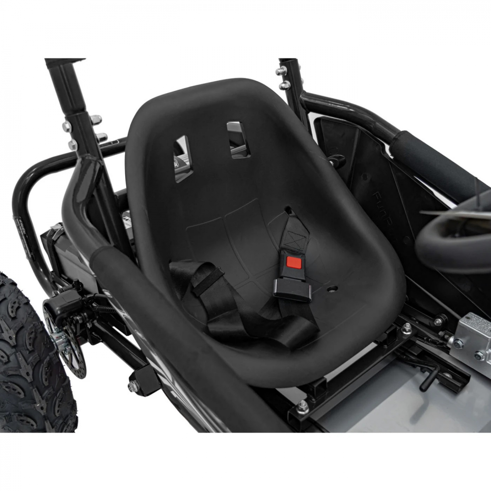 Kart electric pentru copii Gokart Maighty Black, putere 1000W48V, baterie 48V12Ah, vitexa maxima 30 kmh, scaun reglabil, frane hidraulice cu disc, amortizoare, anvelope gonflabile cu suspensii si scaun reglabil - 7