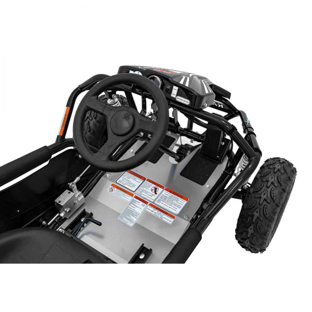Kart electric pentru copii Gokart Maighty Black, putere 1000W48V, baterie 48V12Ah, vitexa maxima 30 kmh, scaun reglabil, frane hidraulice cu disc, amortizoare, anvelope gonflabile cu suspensii si scaun reglabil - 8
