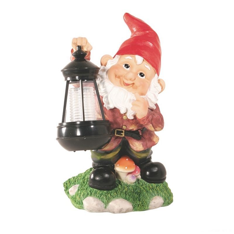 Lampa solara pitic cu felinar pentru curte, iluminare multicolora - 1