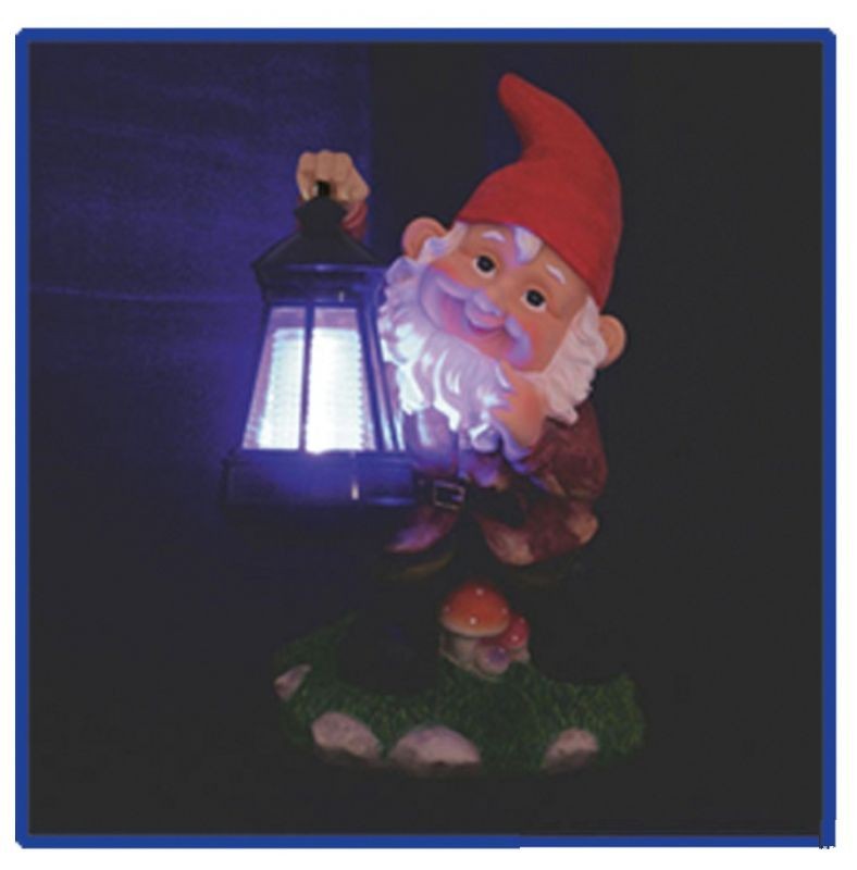 Lampa solara pitic cu felinar pentru curte, iluminare multicolora