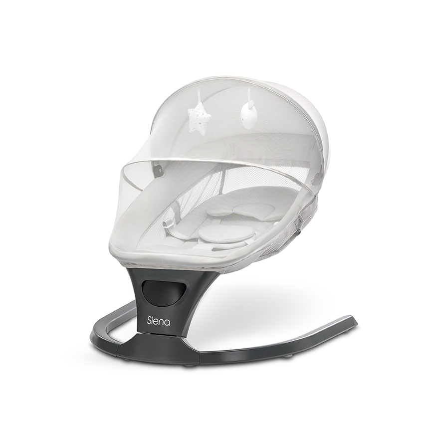 Leagan electric Siena Light Grey 0-12 luni, 5 viteze de leganare, senzor inteligent de miscare, telecomanda, panou muzical - 2