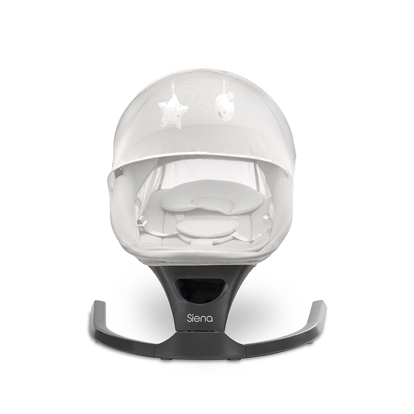 Leagan electric Siena Light Grey 0-12 luni, 5 viteze de leganare, senzor inteligent de miscare, telecomanda, panou muzical - 3