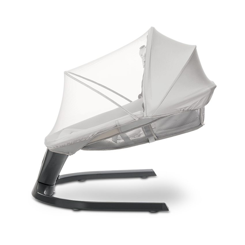 Leagan electric Siena Light Grey 0-12 luni, 5 viteze de leganare, senzor inteligent de miscare, telecomanda, panou muzical - 4