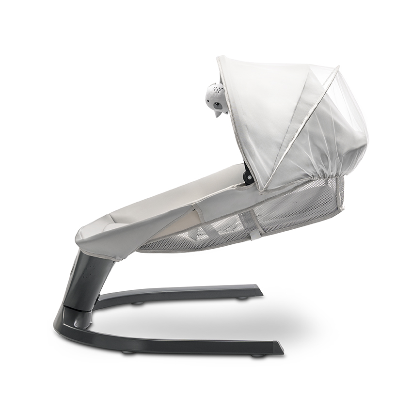Leagan electric Siena Light Grey 0-12 luni, 5 viteze de leganare, senzor inteligent de miscare, telecomanda, panou muzical - 5