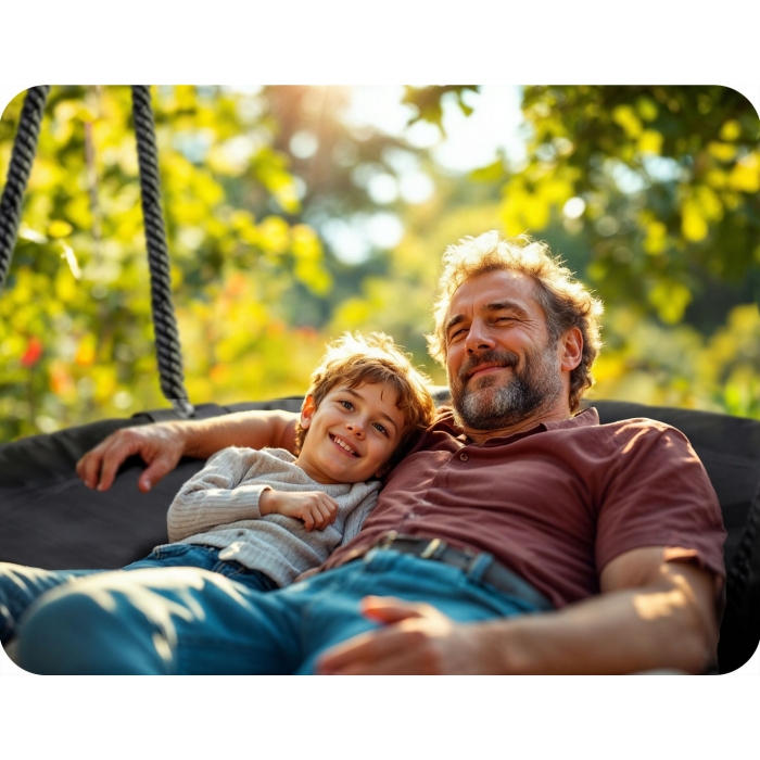 Leagan tip cuib pentru copii Neo-Sport 110310 Negru XXL 110 cm, material impermeabil, cadru din otel, greutate suportata 150 kg - 1 | YEO