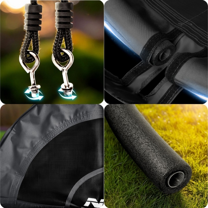 Leagan tip cuib pentru copii Neo-Sport 110310 Negru XXL 110 cm, material impermeabil, cadru din otel, greutate suportata 150 kg - 3 | YEO