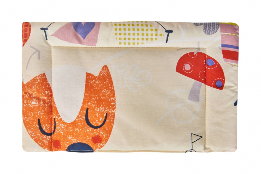 Lenjerie pentru patut 120x60 cm SomnArt Bufnite Mari din bumbac cu 3 piese - 1