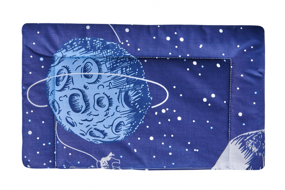 Lenjerie pentru patut 120x60 cm SomnArt Comete Cosmos din bumbac cu 3 piese - 1