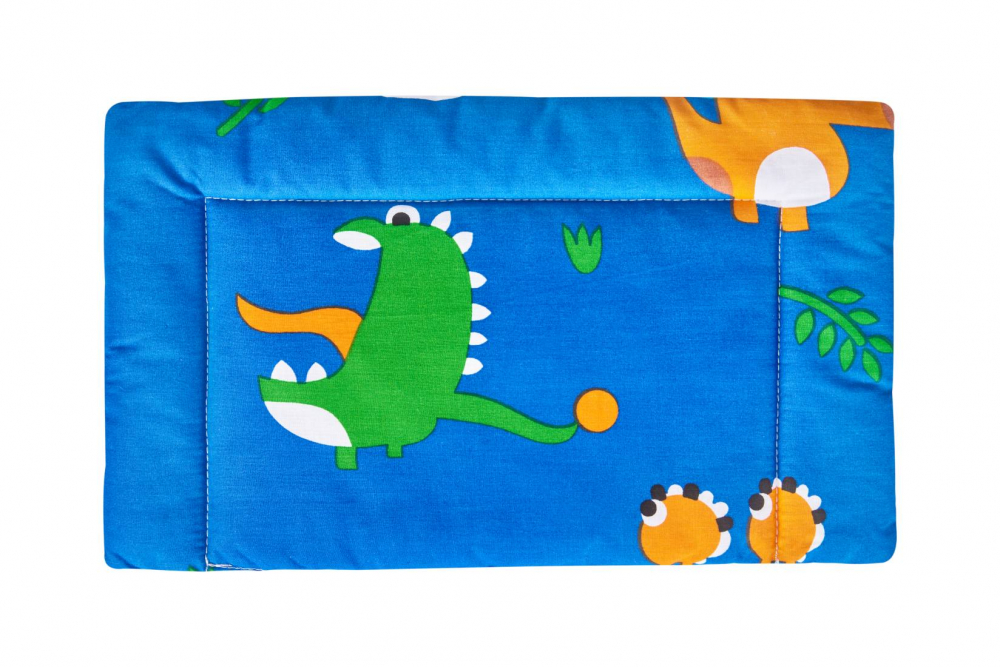 Lenjerie pentru patut 120x60 cm SomnArt Dinozauri din bumbac cu 3 piese - 1