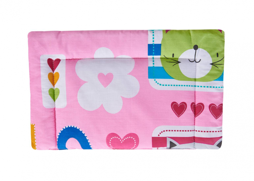 Lenjerie pentru patut 120x60 cm SomnArt Pisicute din bumbac cu 3 piese - 1