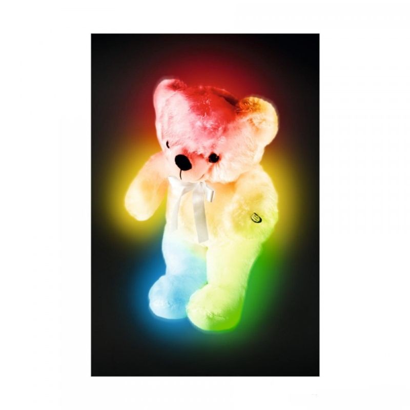 Lampa de veghe ursulet din plus, led-uri multicolore, alimentare baterii - 1