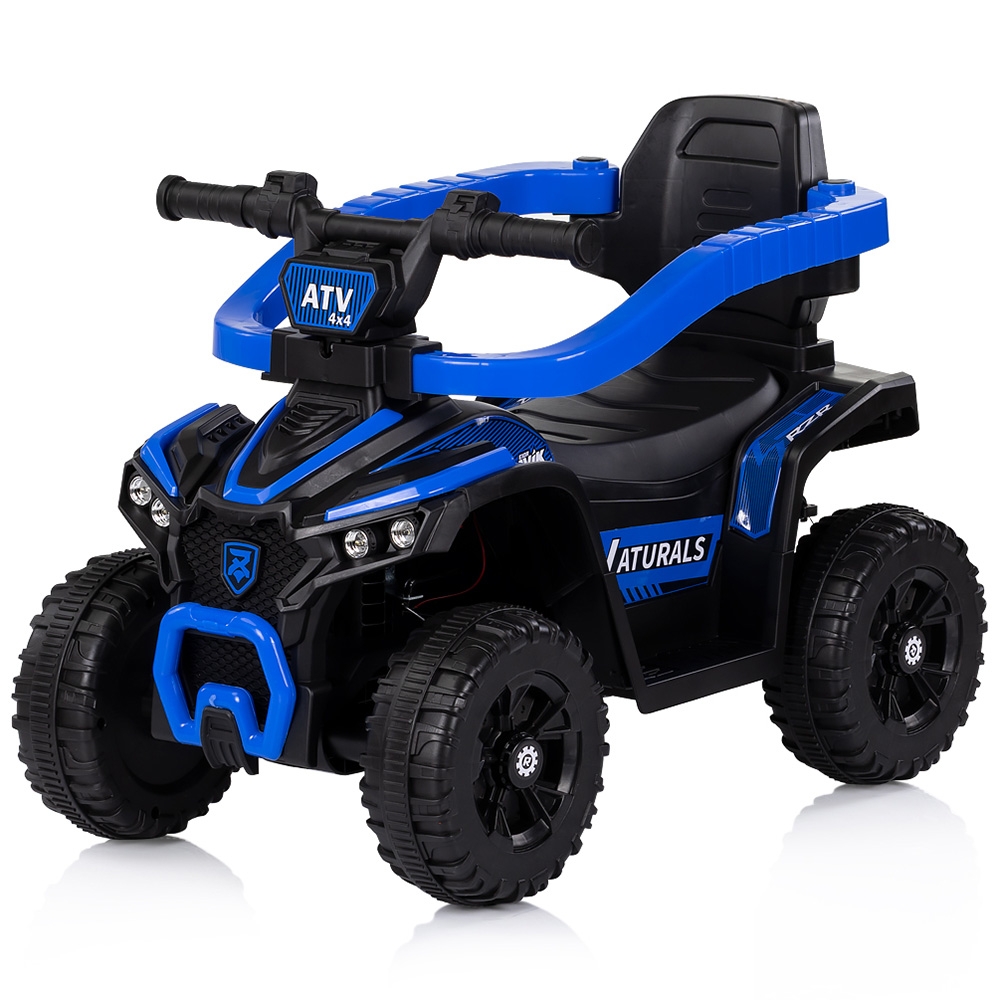 Masinuta de impins Chipolino ATV Blue cu maner, efecte luminoase si sonore