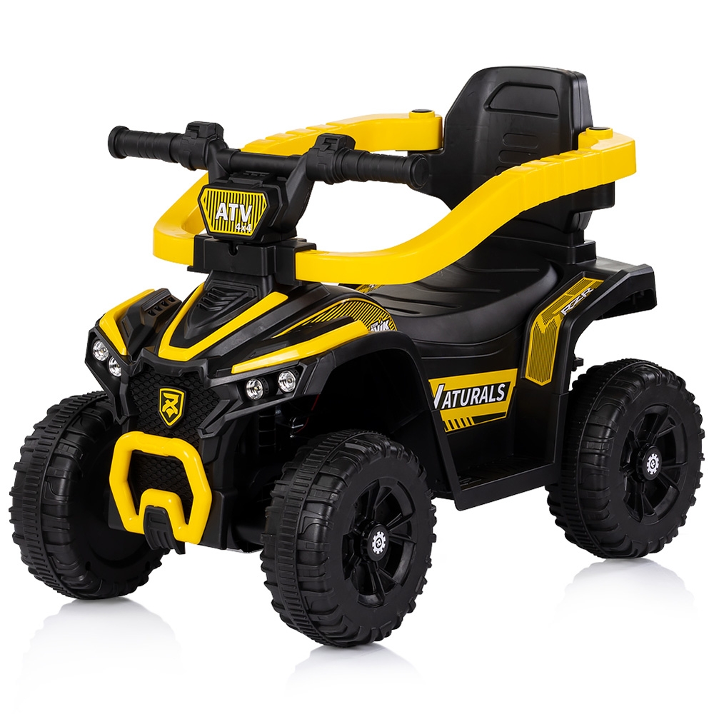 Masinuta de impins Chipolino ATV Yellow cu maner, efecte luminoase si sonore