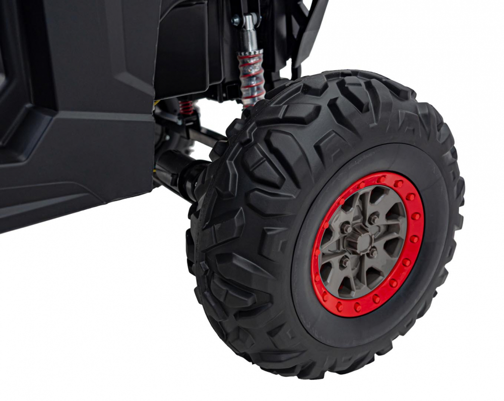 Masinuta electrica de teren 4x4 pentru copii UTV-MX 2000N blue, motor 4 x 75W, baterie 2 x 12V7Ah, telecomanda 2,4 GHz cu 3 viteze, panou audio integrat, roti eva - 6