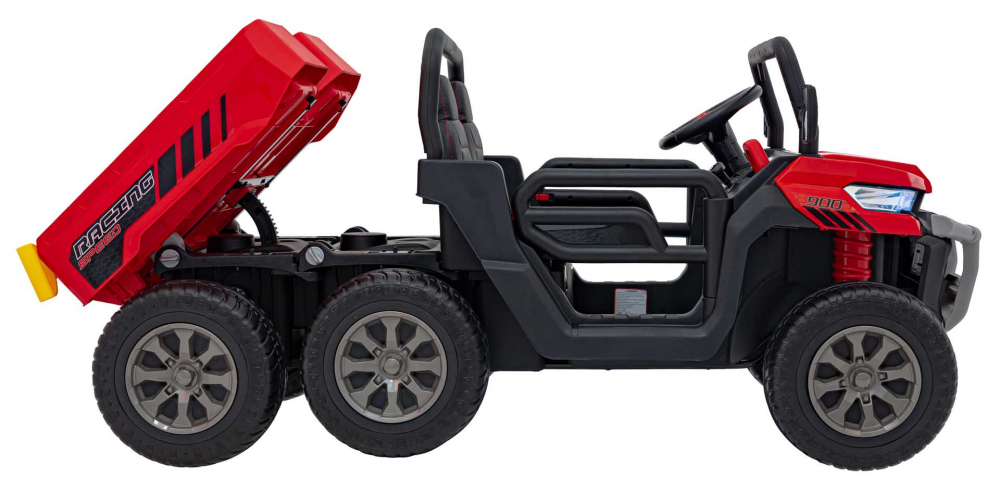Camion electric pentru copii Farmer Truck Speed 900 Red, 4 motoare x 45W, baterie 12V10AH, slow start, panou audio mp3, roti spuma eva, cu bena basculanta si lopata inclusa - 2