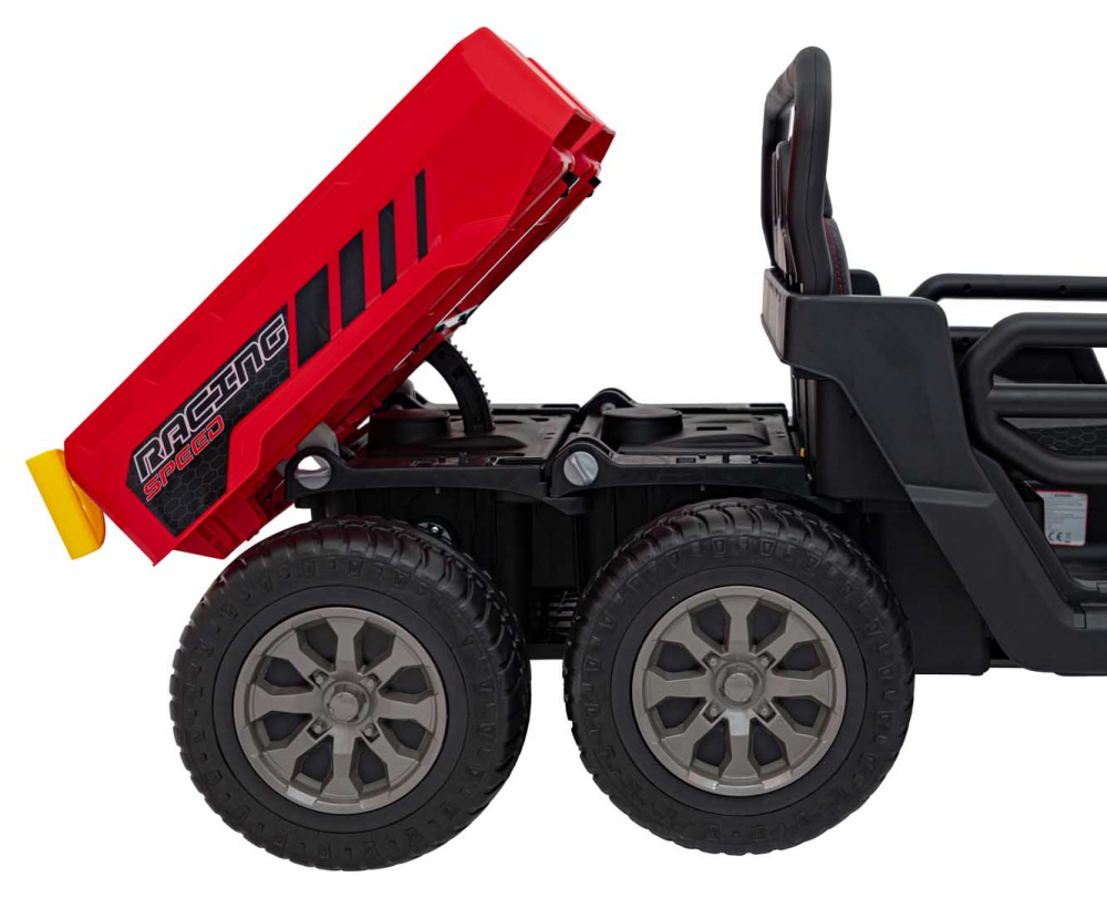 Camion electric pentru copii Farmer Truck Speed 900 Red, 4 motoare x 45W, baterie 12V10AH, slow start, panou audio mp3, roti spuma eva, cu bena basculanta si lopata inclusa - 3