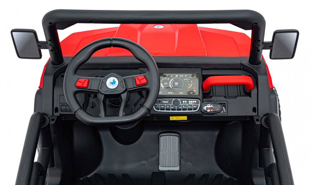Camion electric pentru copii Farmer Truck Speed 900 Red, 4 motoare x 45W, baterie 12V10AH, slow start, panou audio mp3, roti spuma eva, cu bena basculanta si lopata inclusa - 6