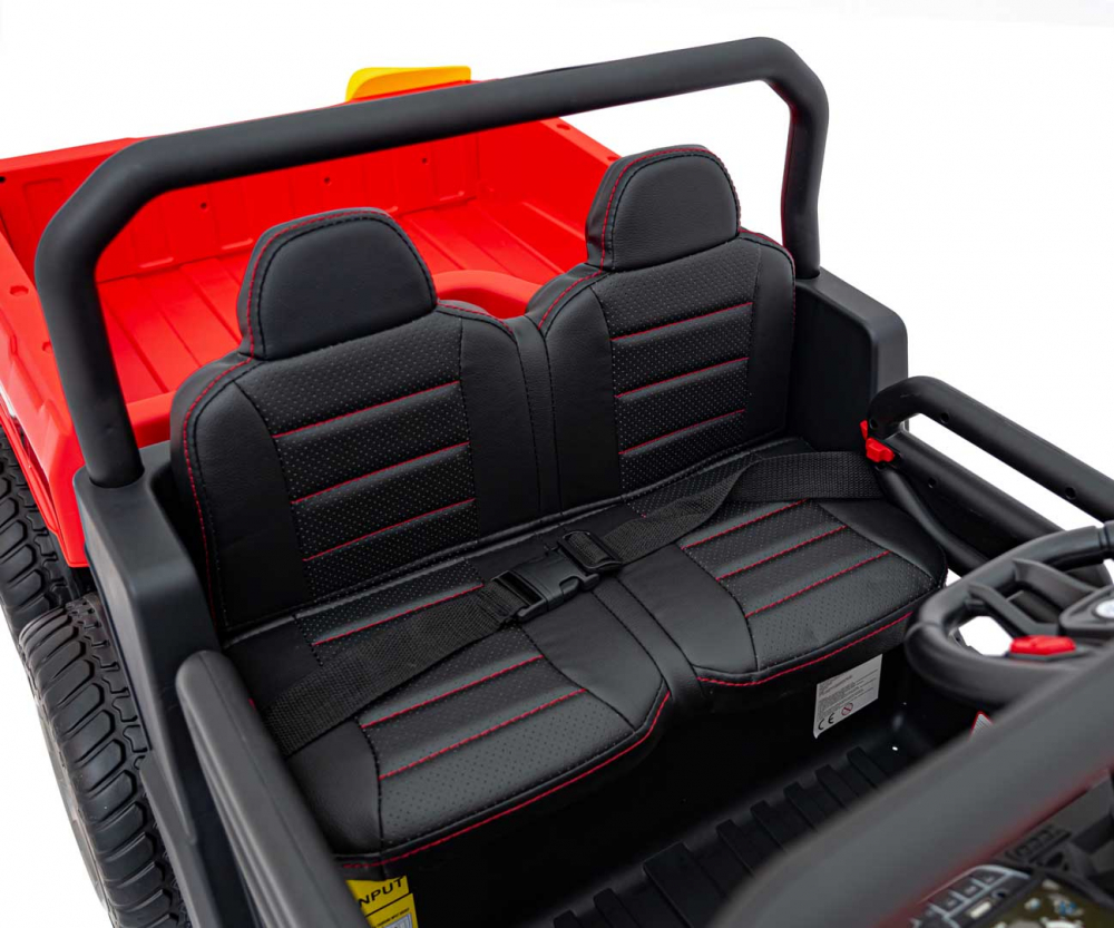 Camion electric pentru copii Farmer Truck Speed 900 Red, 4 motoare x 45W, baterie 12V10AH, slow start, panou audio mp3, roti spuma eva, cu bena basculanta si lopata inclusa - 7