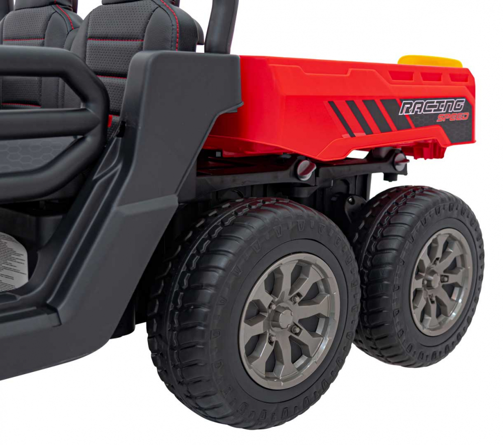 Camion electric pentru copii Farmer Truck Speed 900 Red, 4 motoare x 45W, baterie 12V10AH, slow start, panou audio mp3, roti spuma eva, cu bena basculanta si lopata inclusa - 9