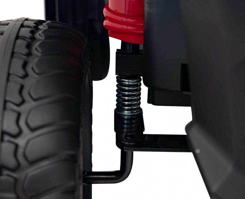 Camion electric pentru copii Farmer Truck Speed 900 Red, 4 motoare x 45W, baterie 12V10AH, slow start, panou audio mp3, roti spuma eva, cu bena basculanta si lopata inclusa - 10