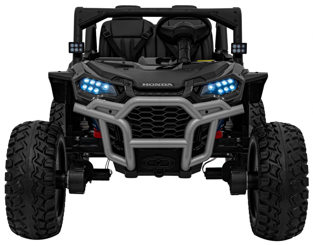 Masinuta electrica 4x4 pentru copii Honda Black, motor 4 x 120W, baterie 24V9Ah, cu telecomanda 2.4G, 2 viteze, panou audio, lumini led, amortizoare