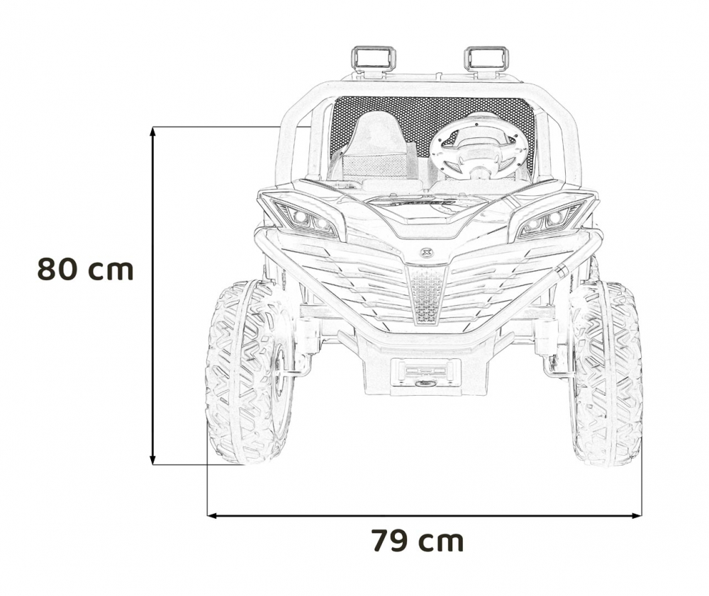 Masinuta electrica pentru copii Buggy Faster Blue, tractiune integrala 4x4, motor 2 x 150W, baterie 24V10Ah, telecomanda 2.4 GHz, 3 viteze, panou audio integrat, amortizoare - 5