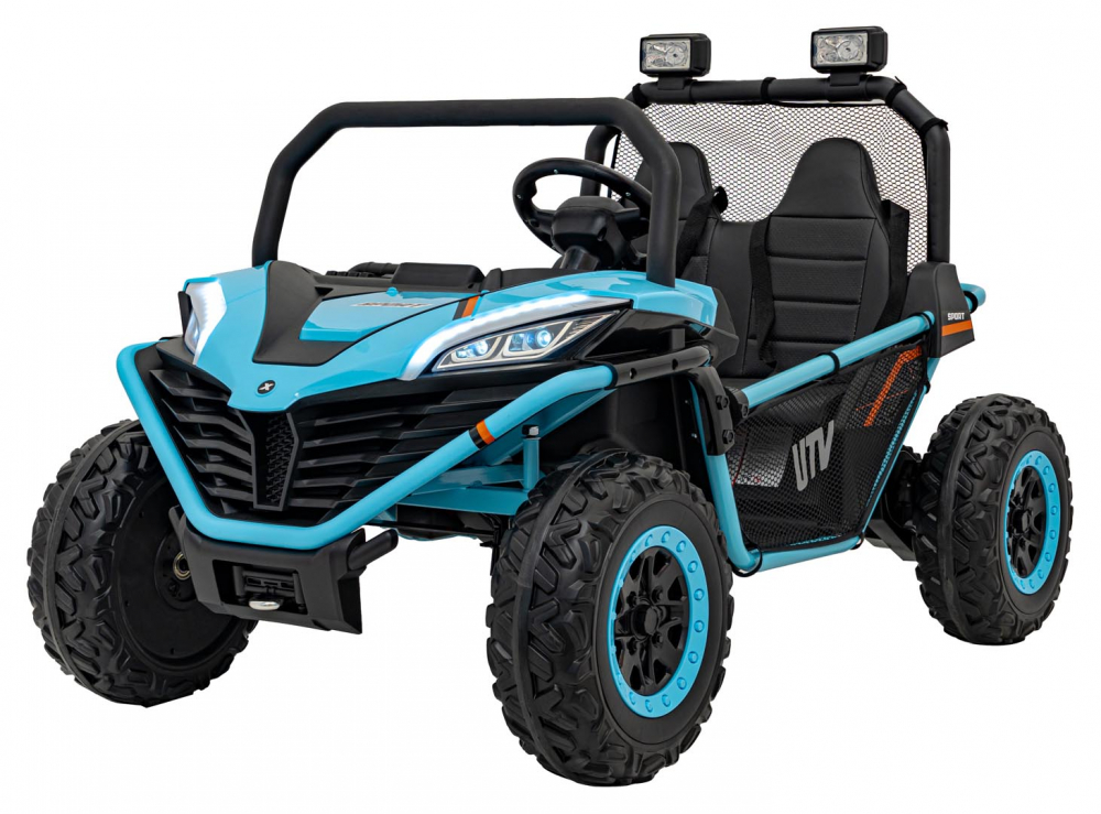 Masinuta electrica pentru copii Buggy Faster Blue, tractiune integrala 4x4, motor 2 x 150W, baterie 24V10Ah, telecomanda 2.4 GHz, 3 viteze, panou audio integrat, amortizoare - 11
