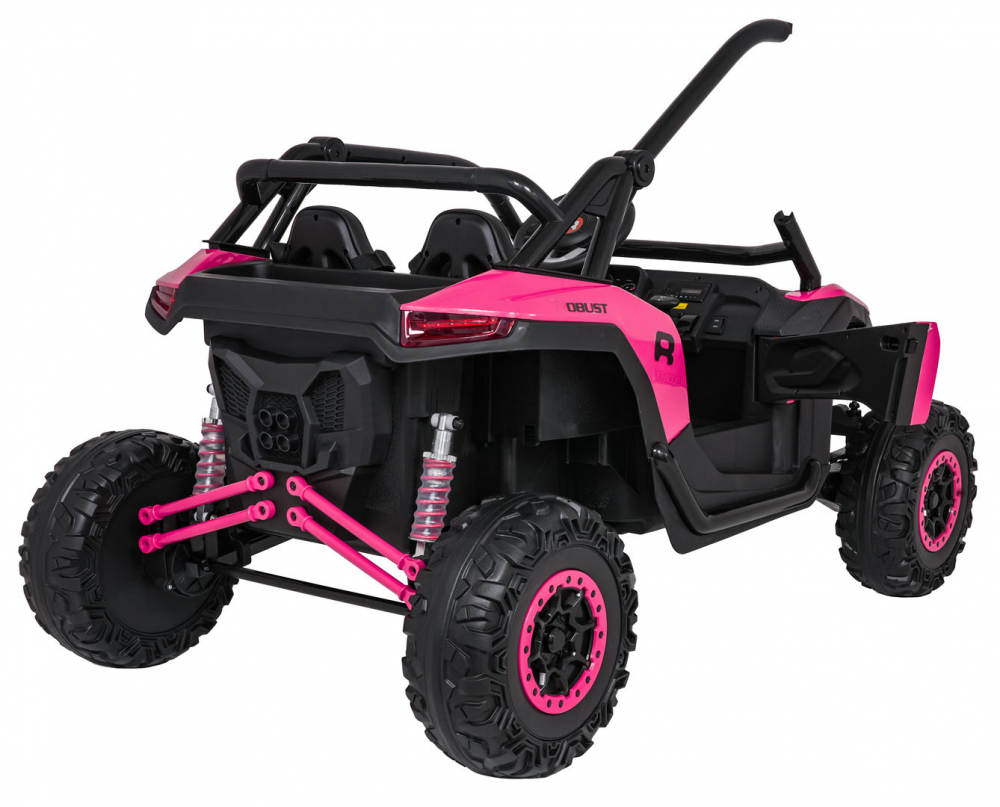 Masinuta electrica pentru copii Racing Road 2000 Pink, motor 4 x 120W, baterie 24V7Ah, 3 viteze telecomanda 2.4 GHz, slow start, roti eva, dimensiune 147 x 86 x 77 cm - 1