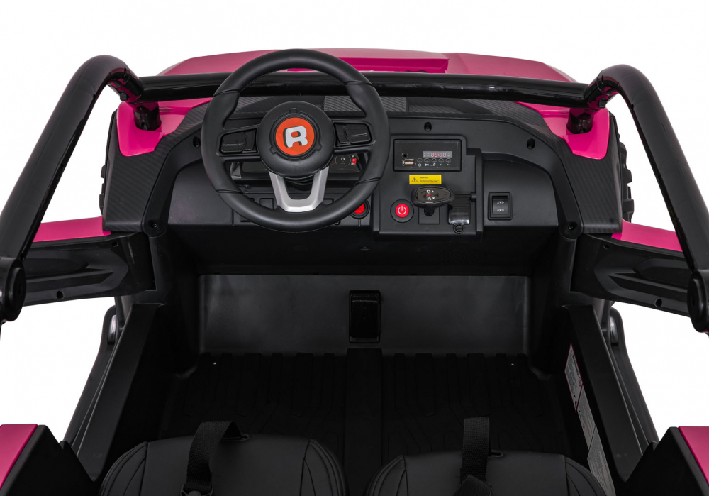 Masinuta electrica pentru copii Racing Road 2000 Pink, motor 4 x 120W, baterie 24V7Ah, 3 viteze telecomanda 2.4 GHz, slow start, roti eva, dimensiune 147 x 86 x 77 cm - 3