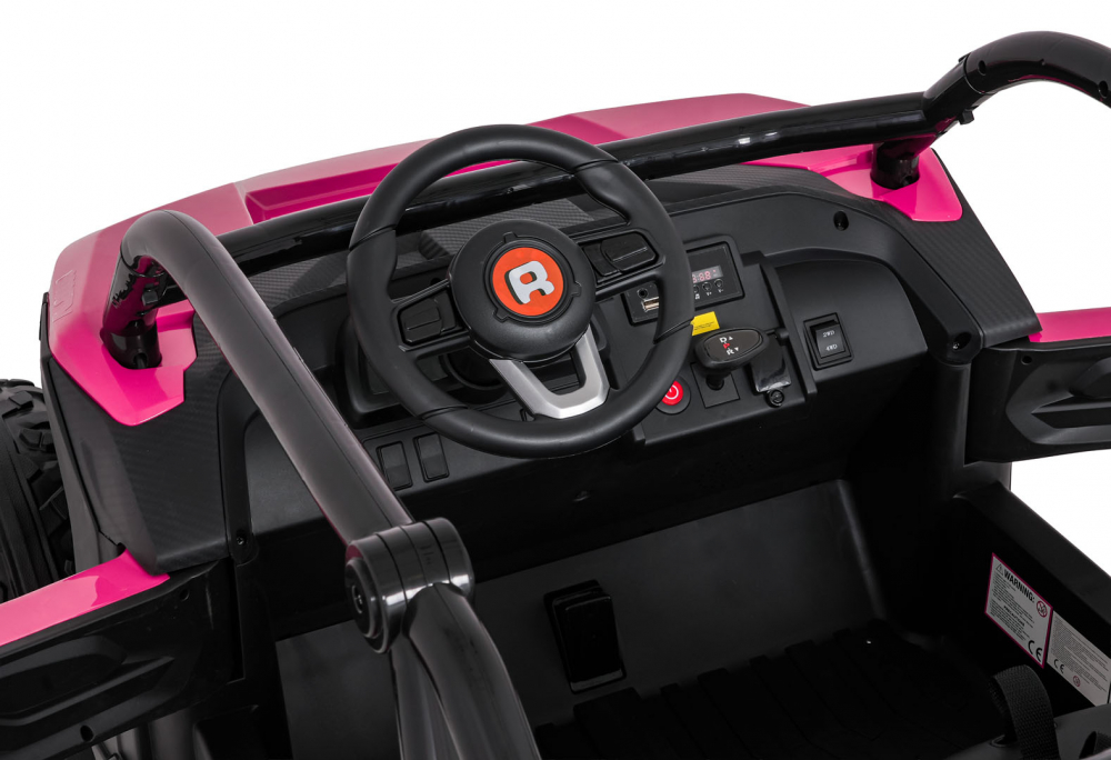 Masinuta electrica pentru copii Racing Road 2000 Pink, motor 4 x 120W, baterie 24V7Ah, 3 viteze telecomanda 2.4 GHz, slow start, roti eva, dimensiune 147 x 86 x 77 cm - 5