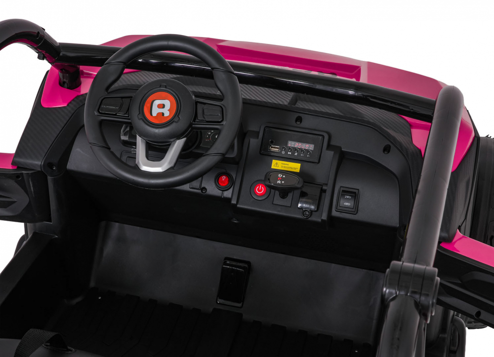 Masinuta electrica pentru copii Racing Road 2000 Pink, motor 4 x 120W, baterie 24V7Ah, 3 viteze telecomanda 2.4 GHz, slow start, roti eva, dimensiune 147 x 86 x 77 cm - 6