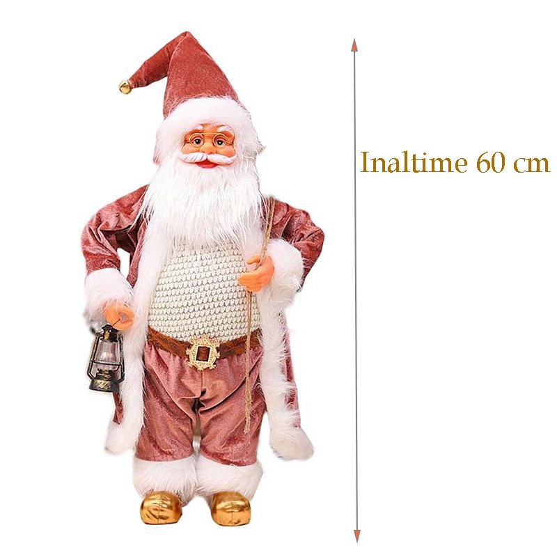 Mos craciun cu felinar, figurina decorativa, inaltime 60 cm - 1