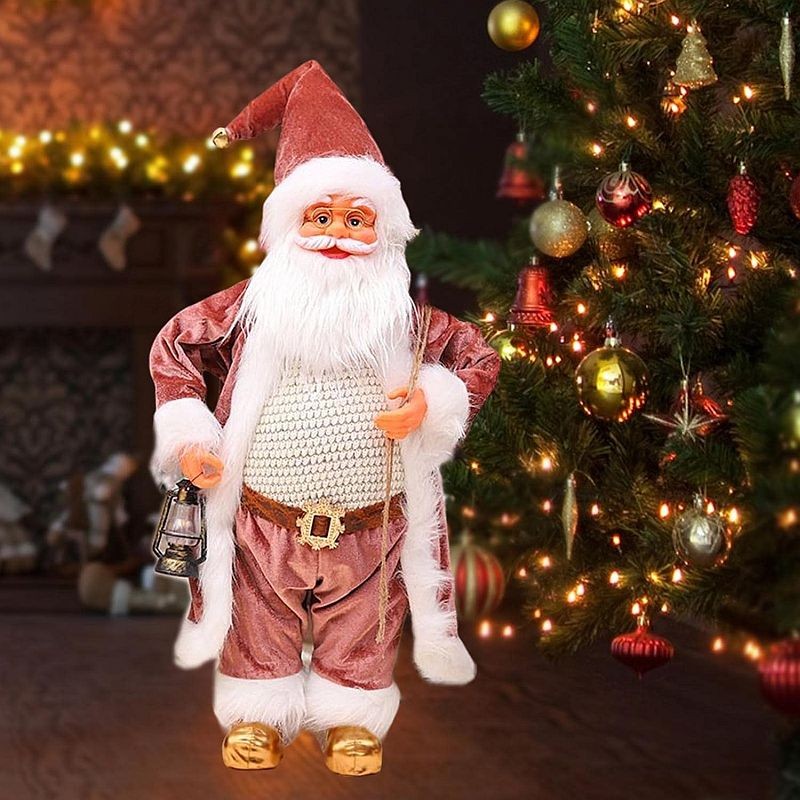 Mos craciun cu felinar, figurina decorativa, inaltime 60 cm - 3