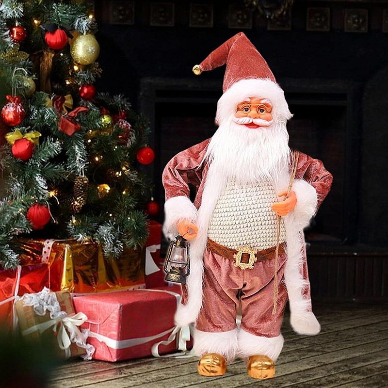 Mos craciun cu felinar, figurina decorativa, inaltime 60 cm - 4