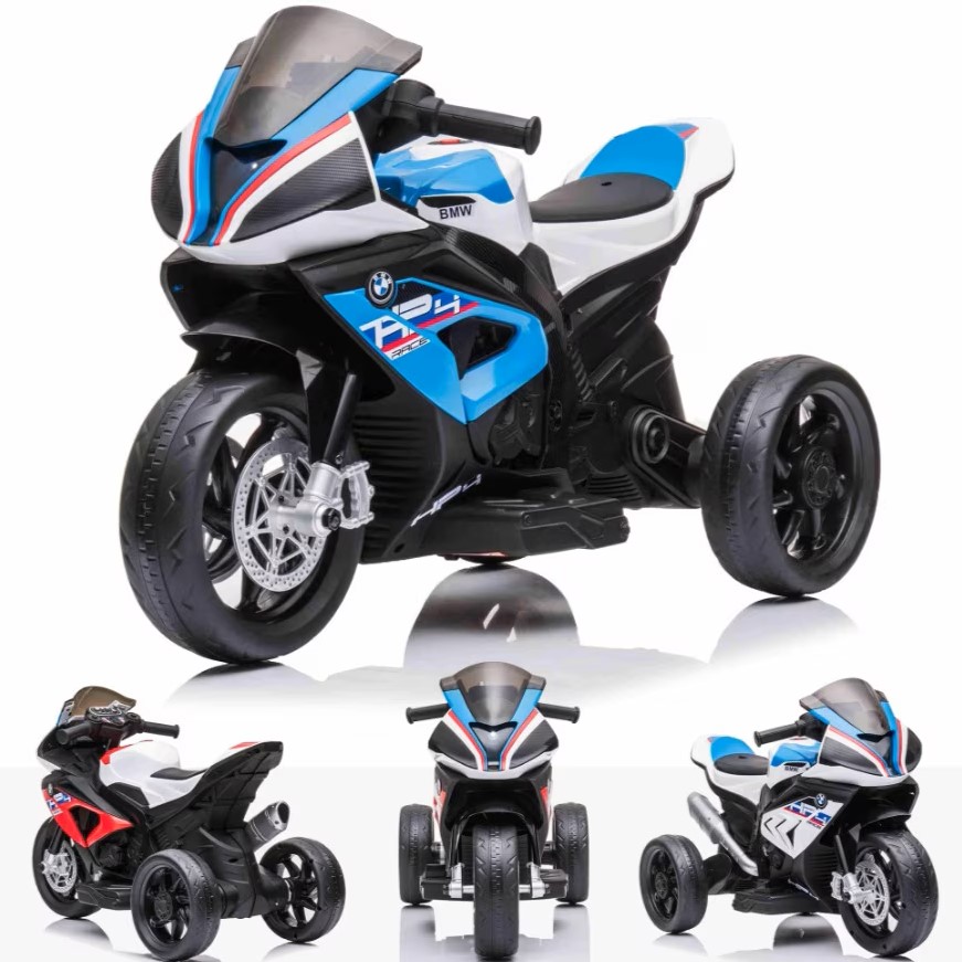 Motocicleta electrica pentru copii BMW HP4, 84x55x42 cm, varsta 2-5 ani, roti si scaun din plastic, putere 60W - Alb - 2