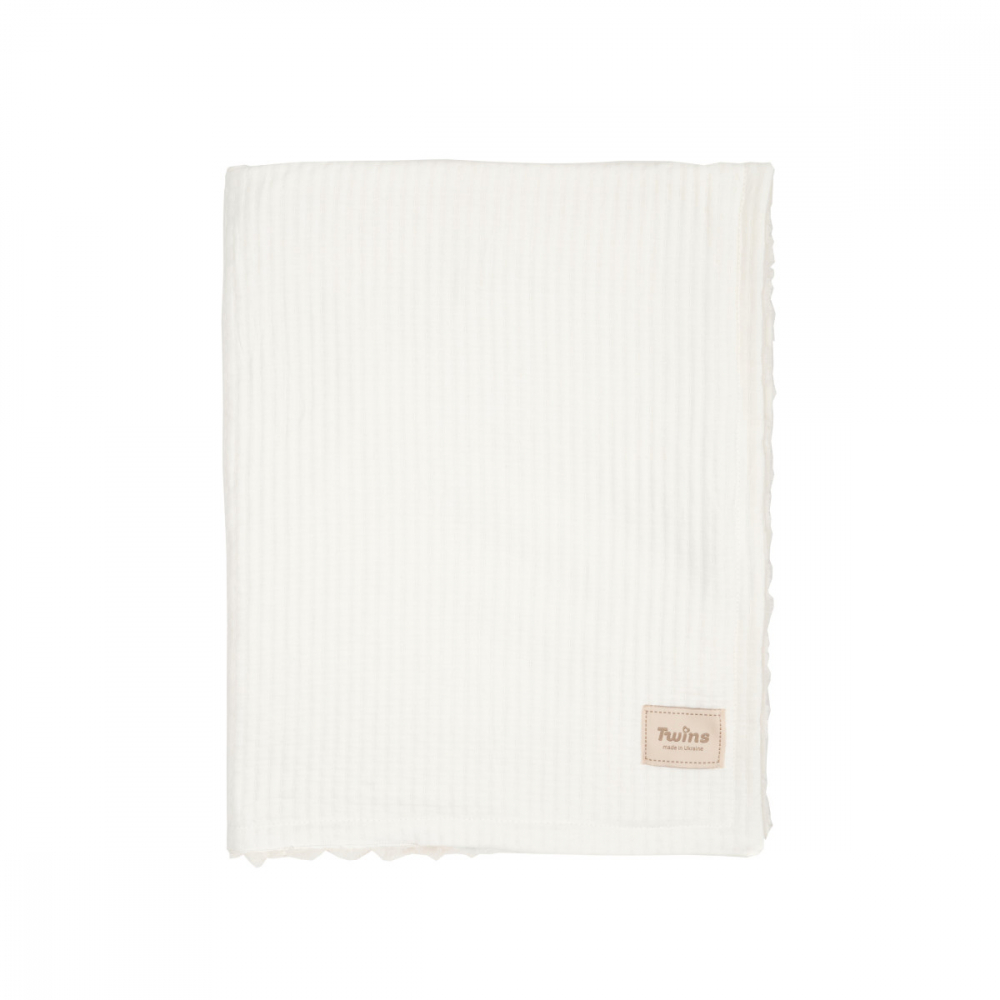 Patura din velur Cotton 3D Twins Alb 100x80 cm - 1