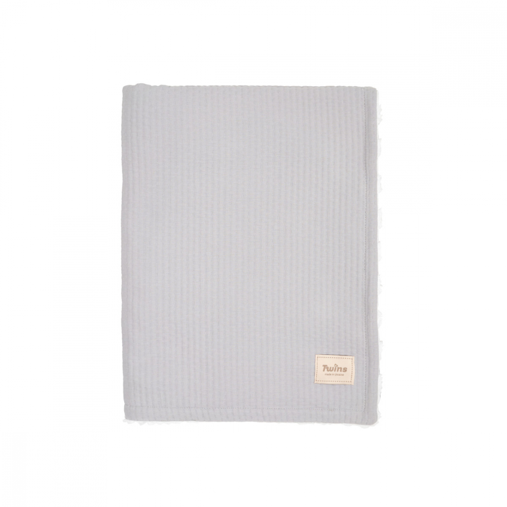Patura din velur Cotton 3D Twins Gri 100x80 cm - 1