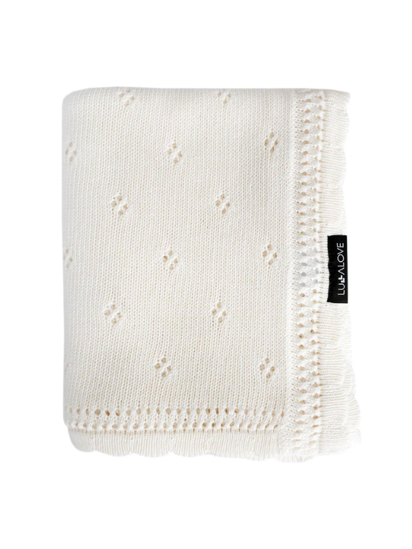 Paturica crosetata din bambus si bumbac model Daisy Coconut 80x100 cm - 2 | YEO