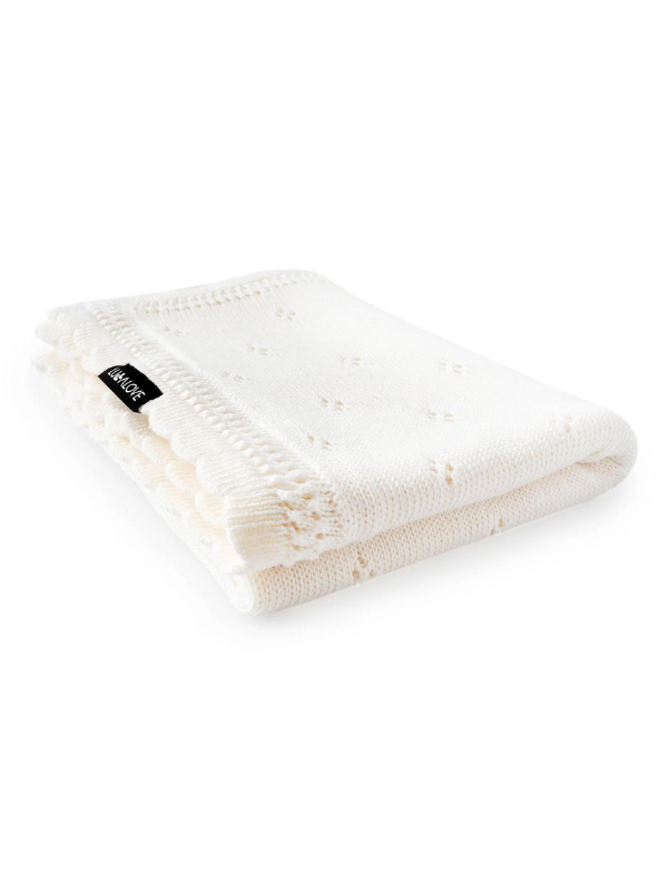Paturica crosetata din bambus si bumbac model Daisy Coconut 80x100 cm - 1 | YEO