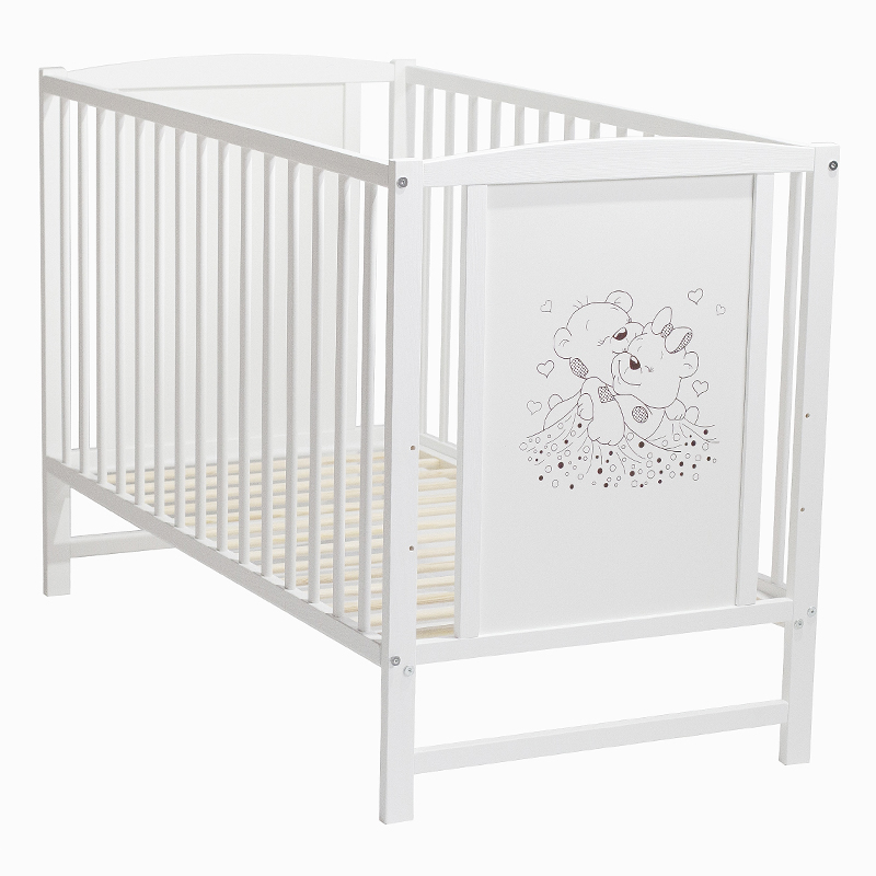 Patut pentru bebelusi 120x60 cm Bears cu laterala detasabila + Saltea Cocos - 3