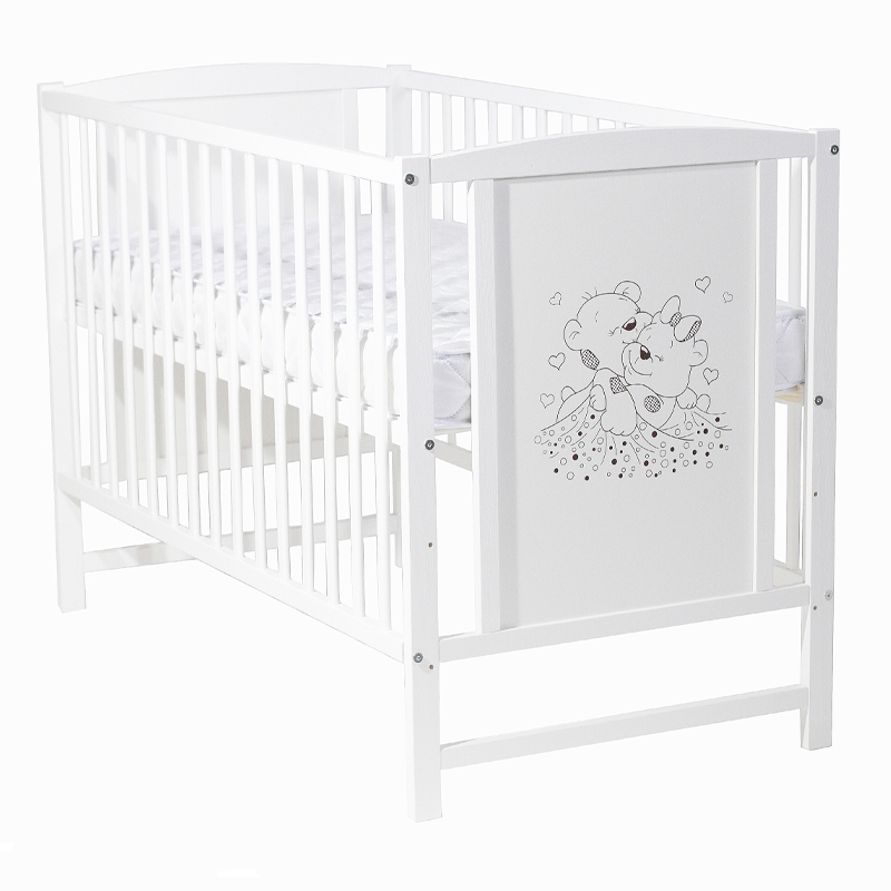 Patut pentru bebelusi 120x60 cm Bears cu laterala detasabila + Saltea Cocos - 4