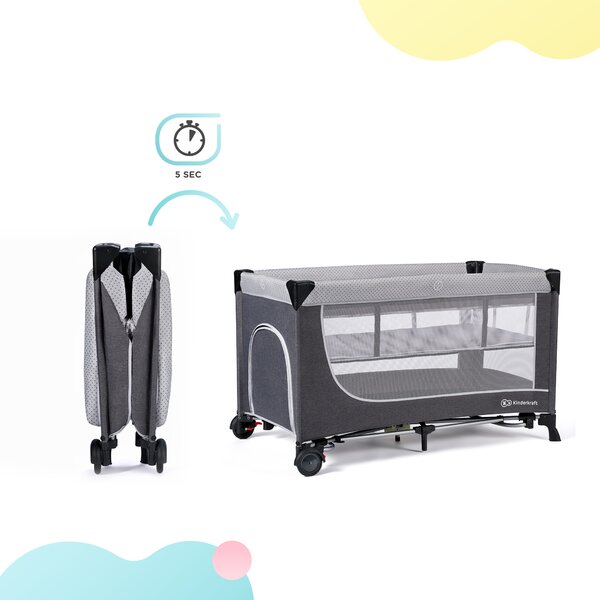 Patut pliabil Kinderkraft Leody Grey - 2