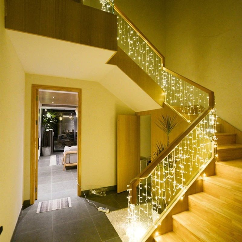Perdea de lumini, 200 led-uri, tip sloi de gheata, alb cald cu lumina statica, lungime 5 m