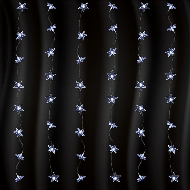 Perdea de stelute luminoase, 48 led-uri, lungime 1.5 m, interior