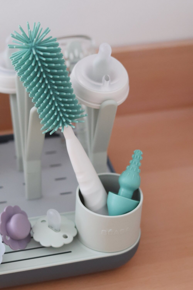 Perie din silicon Beaba 2 in 1 Sage Green - 2 | YEO