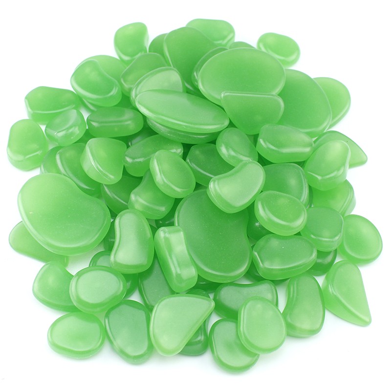Pietricele fosforescente decorative glow verzi, marimi diferite pachet 500 grame - 4